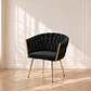 Sitial Queen Velvet Trenzado Negro Gold - Living Dormitorio Recepción - Miniatura 1