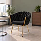 Sitial Queen Velvet Trenzado Negro Gold - Living Dormitorio Recepción - Miniatura 3