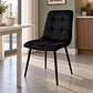 Silla Capitoné Rama Basic Negro Velvet Patas Negras - Comedor Living Recepción - Miniatura 2