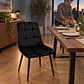 Silla Capitoné Rama Basic Negro Velvet Patas Negras - Comedor Living Recepción - Miniatura 4