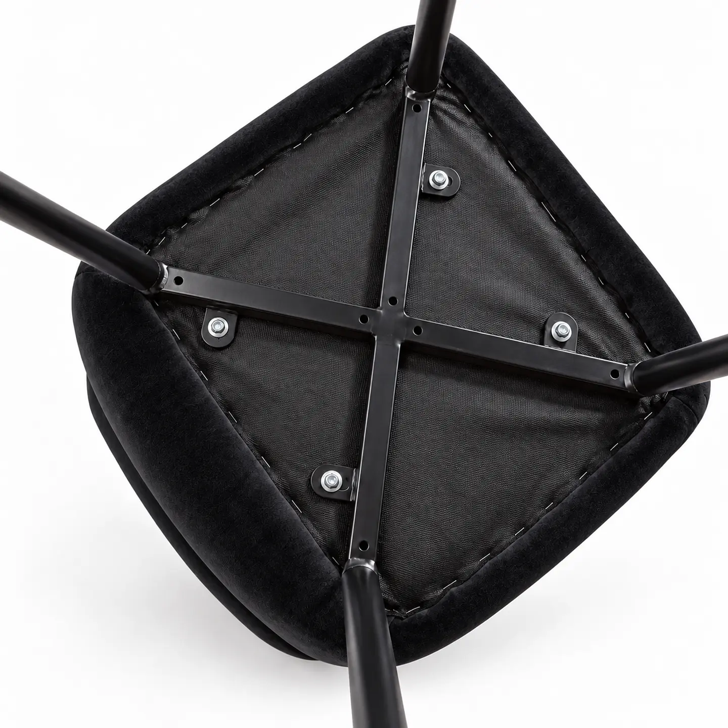 Silla Capitoné Rama Basic Negro Velvet Patas Negras - Comedor Living Recepción 3