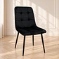 Silla Capitoné Rama Basic Negro Velvet Patas Negras - Comedor Living Recepción - Miniatura 1