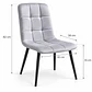 Silla Capitoné Rama Basic Gris Claro Velvet Patas Negras - Comedor Living Recepción - Miniatura 2