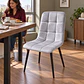 Silla Capitoné Rama Basic Gris Claro Velvet Patas Negras - Comedor Living Recepción - Miniatura 3