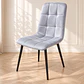 Silla Capitoné Rama Basic Gris Claro Velvet Patas Negras - Comedor Living Recepción - Miniatura 1