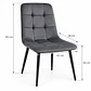 Silla Capitoné Rama Basic Gris Oscuro Velvet Patas Negras - Comedor Living Recepción - Miniatura 3