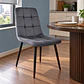 Silla Capitoné Rama Basic Gris Oscuro Velvet Patas Negras - Comedor Living Recepción - Miniatura 5