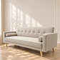 Sofá Cama Milán Capitoné Lino Beige Arena 183cm- Living Departamento Sala de Estar - Miniatura 1