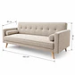 Sofá Cama Milán Capitoné Lino Beige Arena 183cm- Living Departamento Sala de Estar - Miniatura 5