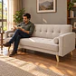 Sofá Cama Milán Capitoné Lino Beige Arena 183cm- Living Departamento Sala de Estar - Miniatura 6