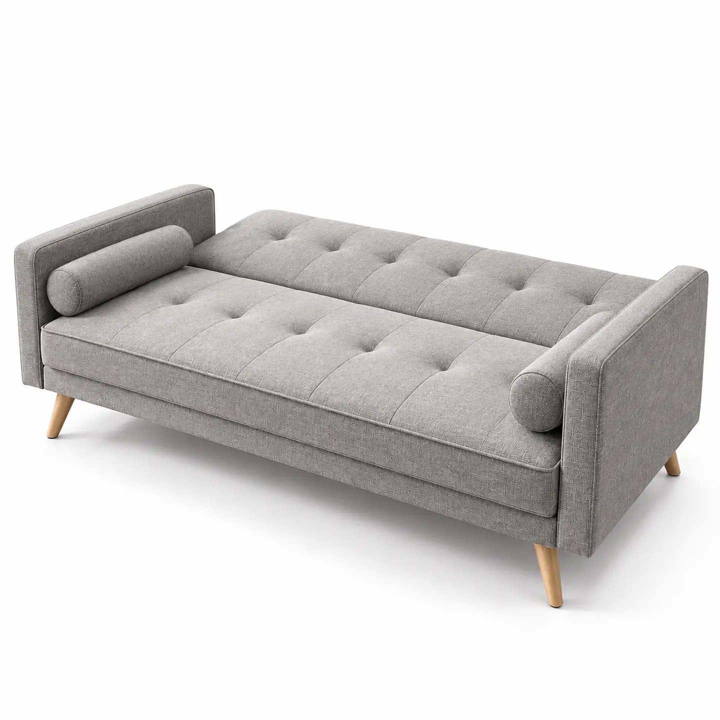 Sofá Cama Milán Capitoné Lino Gris- Living Departamento Sala de Estar 3