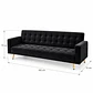 Sofá Cama Capitone Trento Velvet Negro Patas Gold - Living Departamento Sala de Estar - Miniatura 4