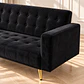 Sofá Cama Capitone Trento Velvet Negro Patas Gold - Living Departamento Sala de Estar - Miniatura 2