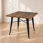 Mesa Tolix Cuadrada Nogal Black Madera Maciza - Comedor Terraza Cafetería - Miniatura 1