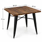 Mesa Tolix Cuadrada Nogal Black Madera Maciza - Comedor Terraza Cafetería - Miniatura 3