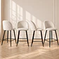 Pack 4 Taburete Luxury Velvet Blanco hueso- Cocina Barra Restaurante - Miniatura 1