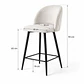 Pack 4 Taburete Luxury Velvet Blanco hueso- Cocina Barra Restaurante - Miniatura 3