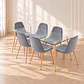 Mesa París Vidrio Templado 120cm + 6 Sillas Spoon Velvet Wood - Comedor Living Departamento - Miniatura 2