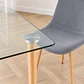 Mesa París Vidrio Templado 120cm + 6 Sillas Spoon Velvet Wood - Comedor Living Departamento - Miniatura 3