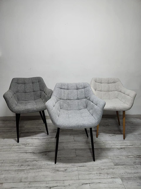 Sitial Butaca Arpillera acolchado Gris oscuro Black -Living comedor recepcion