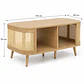 Mesa de Centro Siena MDF Ratán Madera Natural - Living Sala de Estar Departamento - Miniatura 3