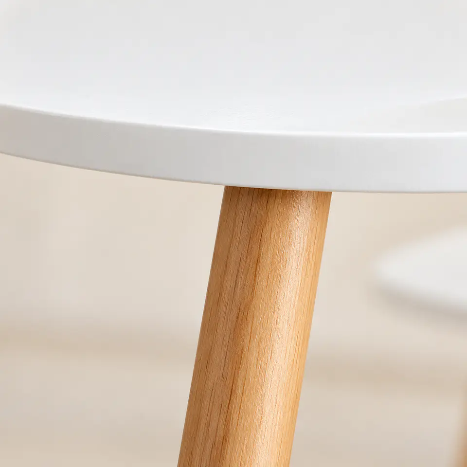 Mesa de Centro Dúo Economic Blanca MDF Madera Natural - Living Departamento Sala de Estar 5