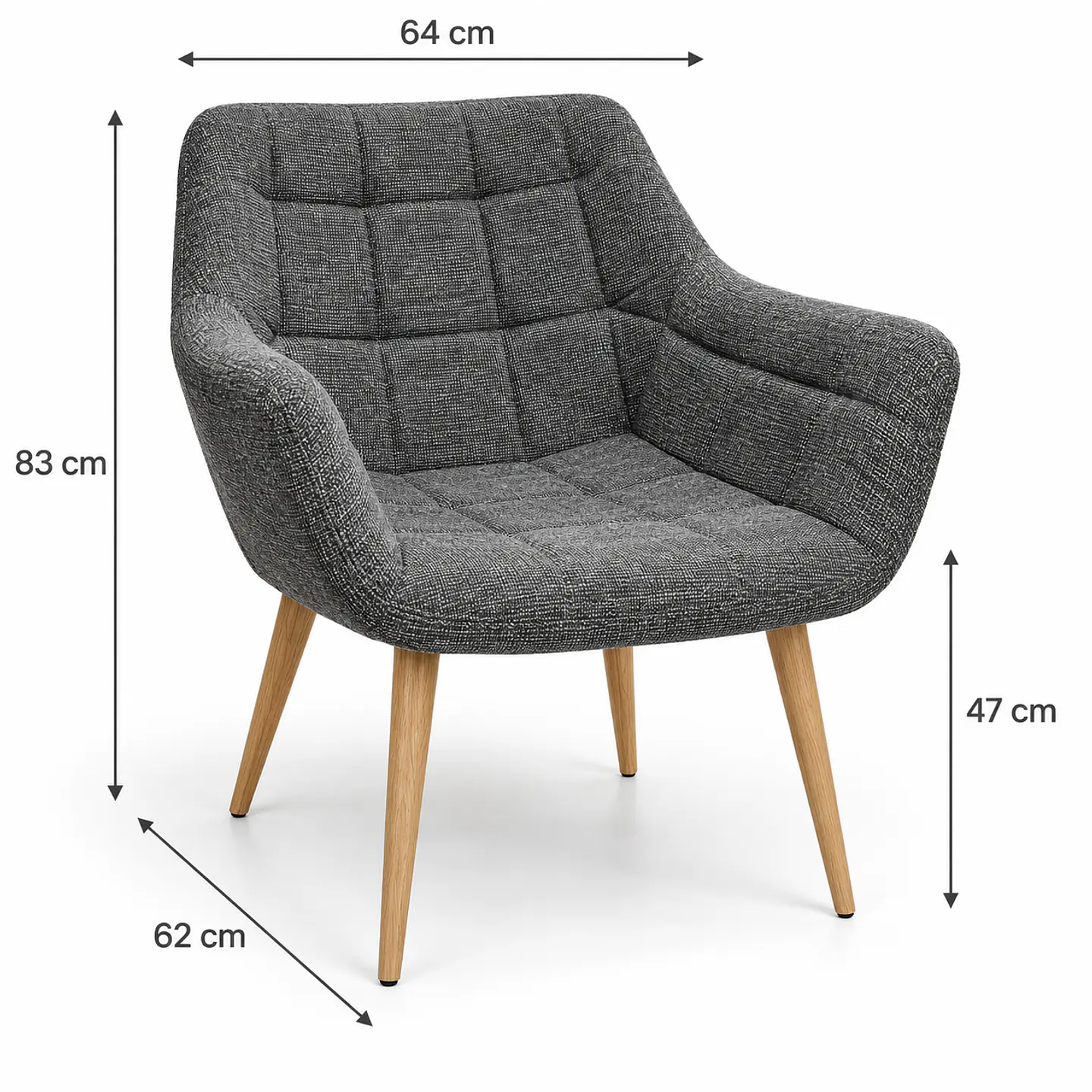 Sitial Butaca Arpillera Gris Wood-Living comedor recepcion 3