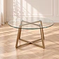 Mesa de Centro Reñaca Vidrio Metal 80 cm - Living Sala de Estar Departamento - Miniatura 1