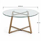Mesa de Centro Reñaca Vidrio Metal 80 cm - Living Sala de Estar Departamento - Miniatura 2