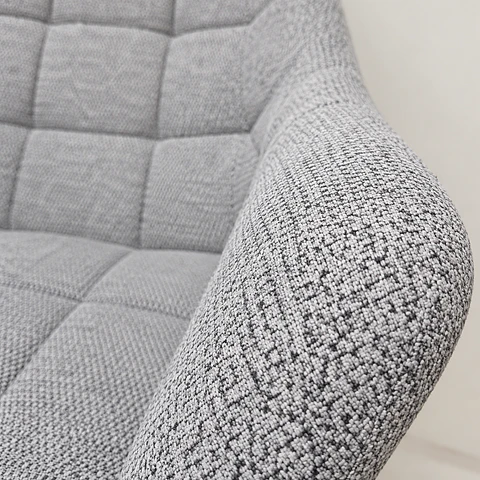 Sitial Butaca Arpillera Gris wood-Living comedor recepcion