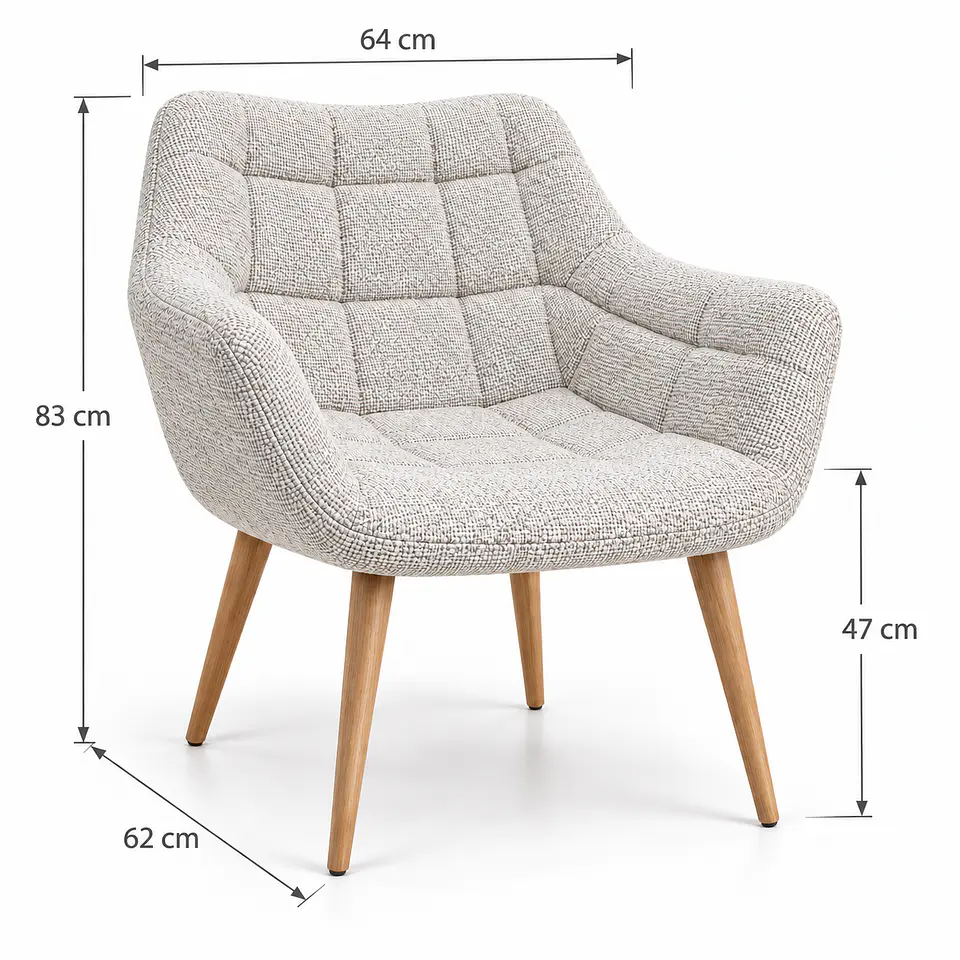 Sitial Butaca Arpillera Beige Wood -Living comedor recepcion 4