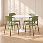 Comedor Tulip Mesa Redonda MDF Blanco + Sillas Briella - Comedor Cocina Cafetería - Miniatura 1