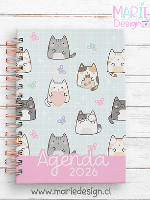 Plantilla Imprimible Agenda Gatito + Planificador 2026