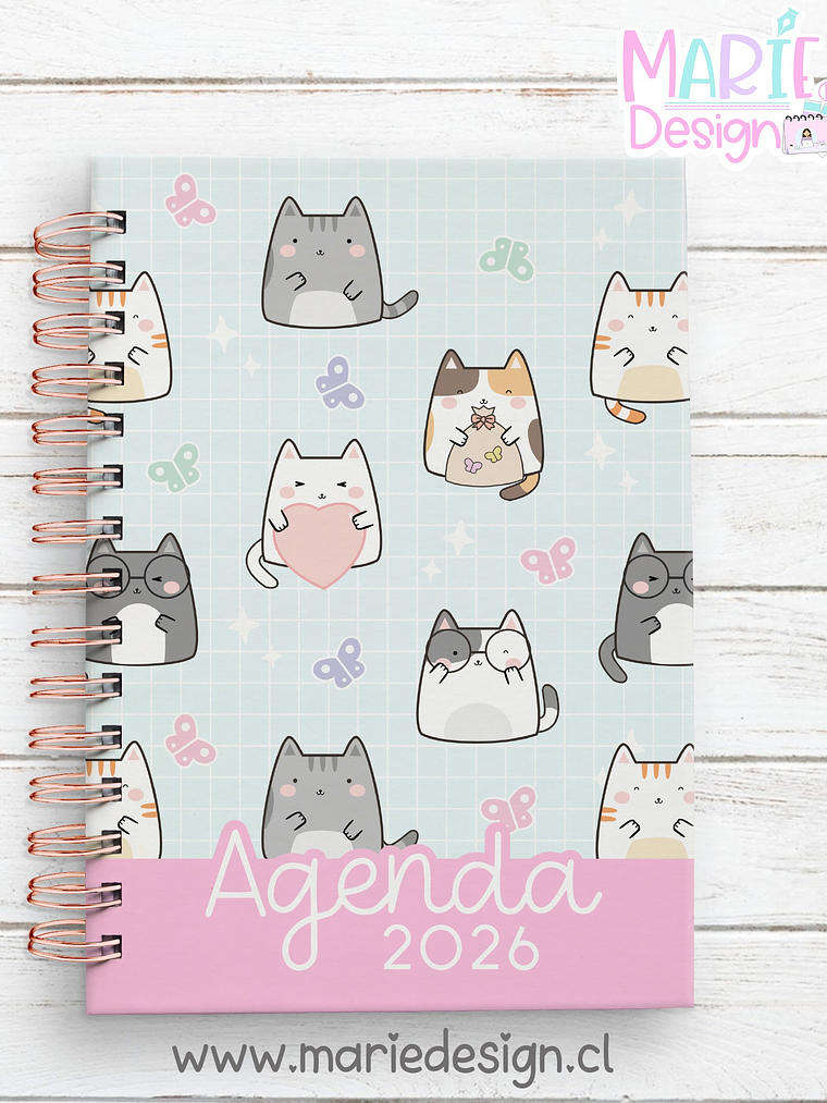 Plantilla Imprimible Agenda Gatito + Planificador 2026 1
