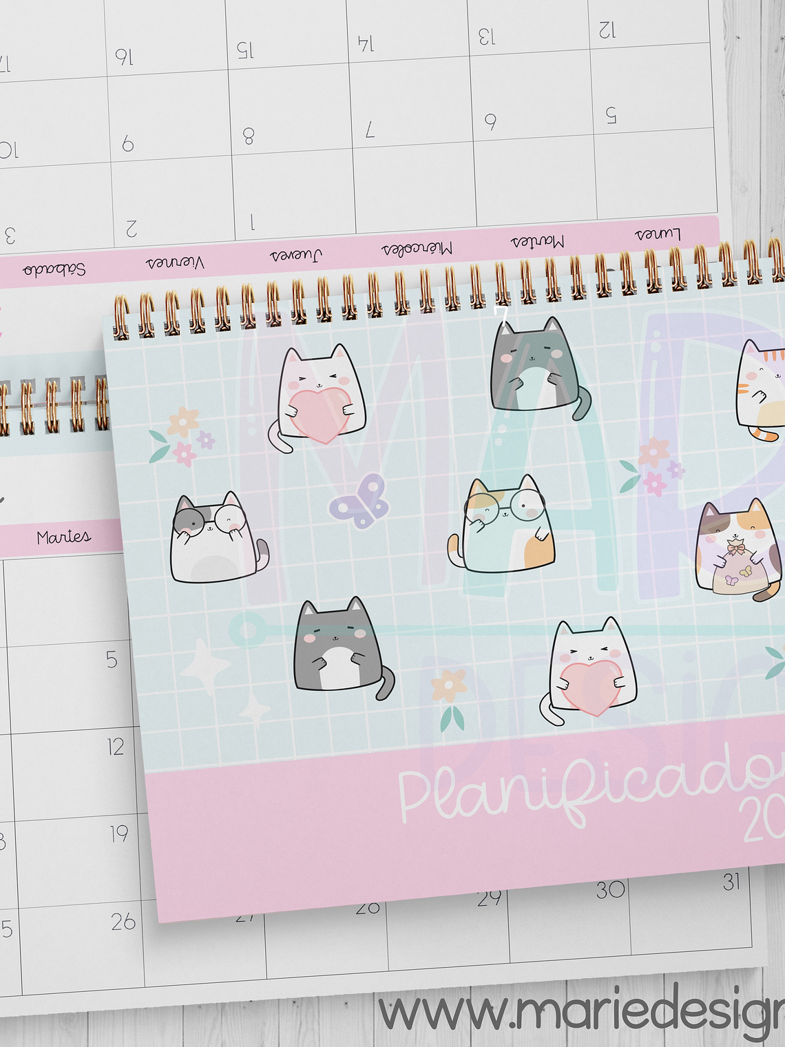 Plantilla Imprimible Agenda Gatito + Planificador 2026 3