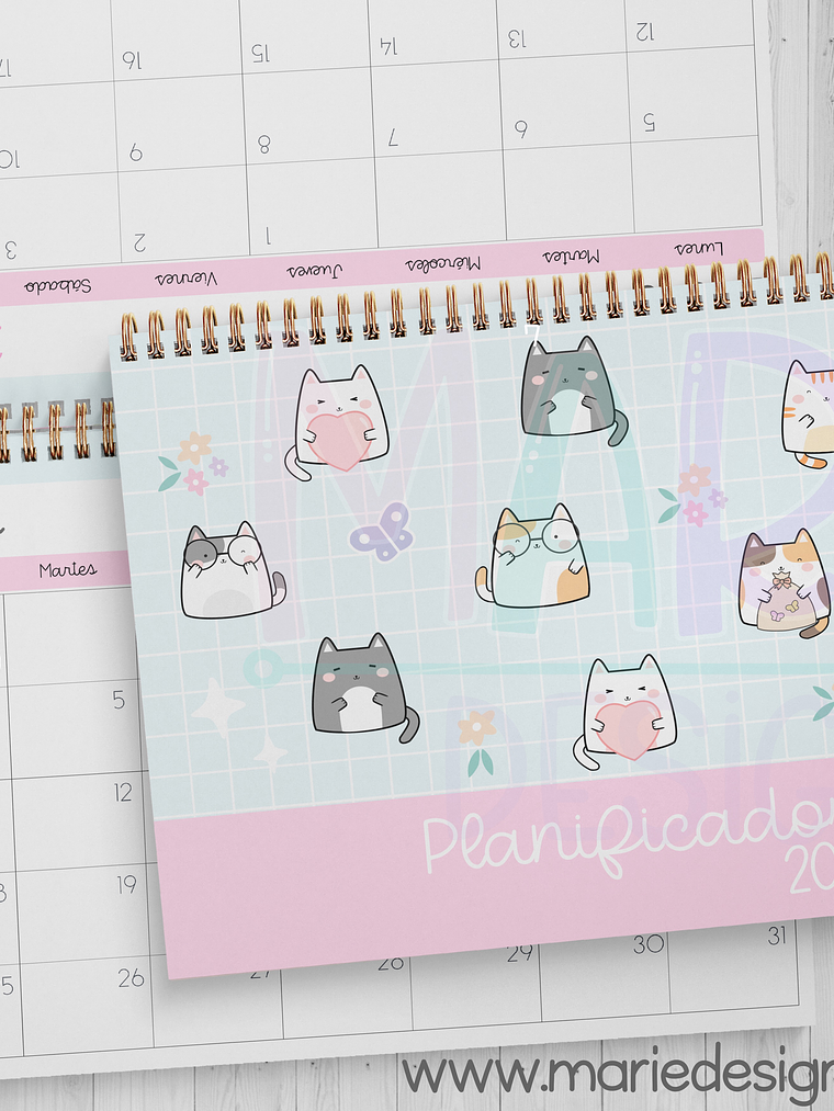 Plantilla Imprimible Agenda Gatito + Planificador 2026 3