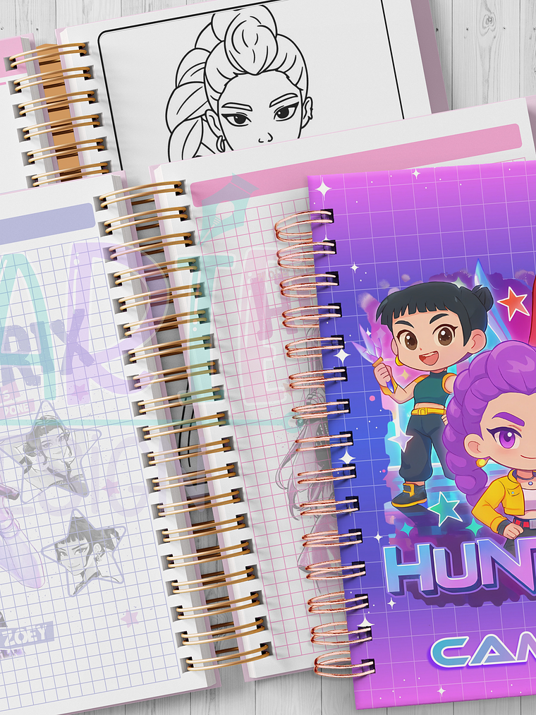 Plantilla Imprimible Planner semanal + cuaderno Guerreras K-pop 2