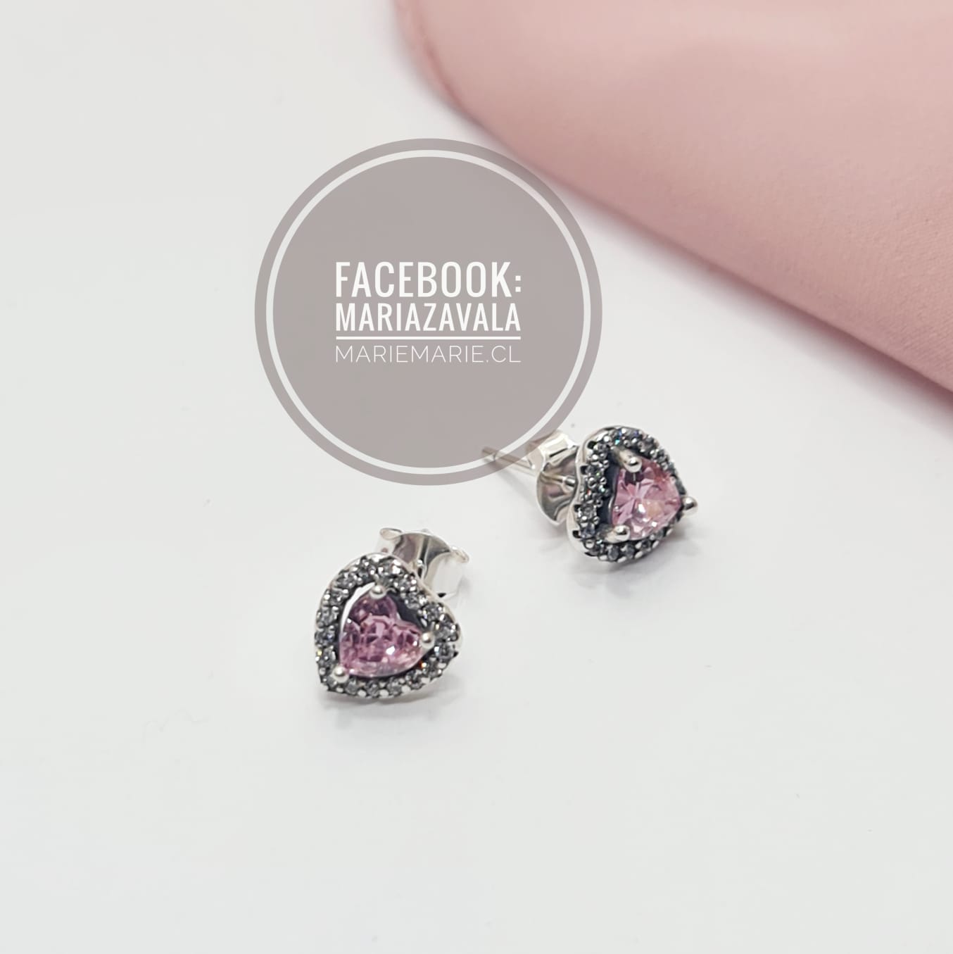 Aros Corazon Rosa