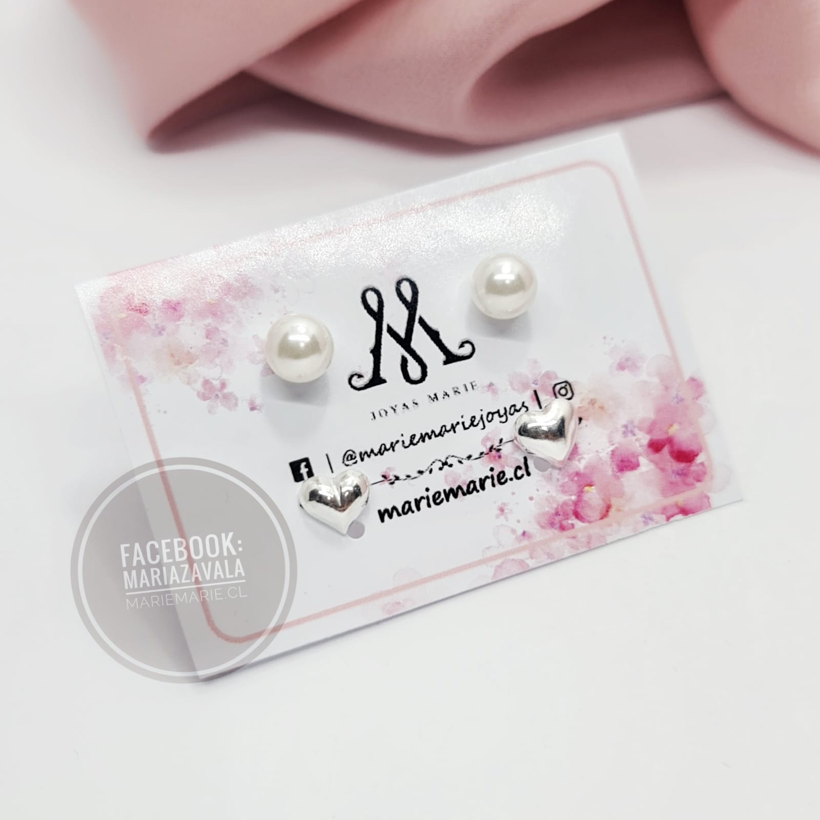 Set Aros Perla y Corazón