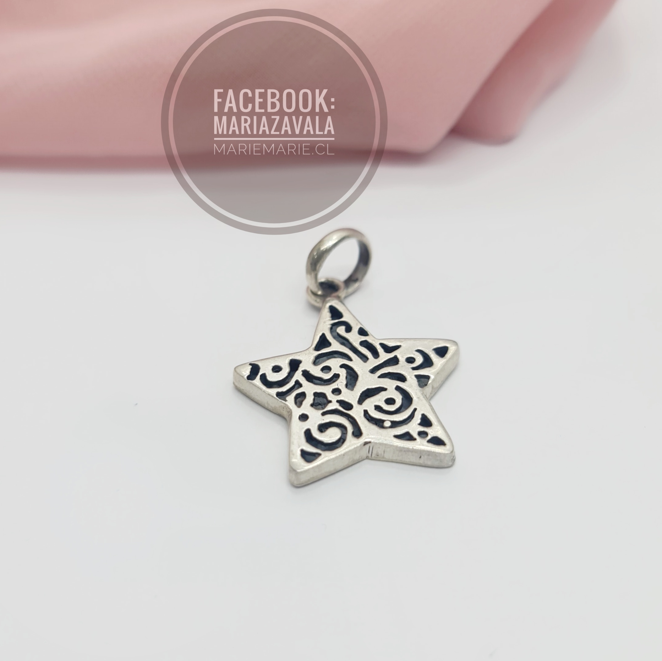 Colgante Chroma, Tallas mixtas, Estrella, Blanco, Acabado en rodio