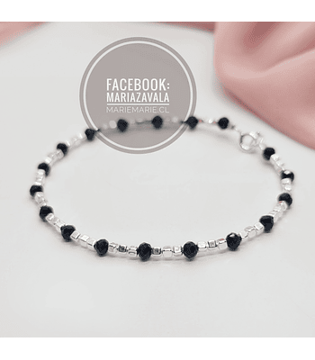 Pulsera Negra Cubos