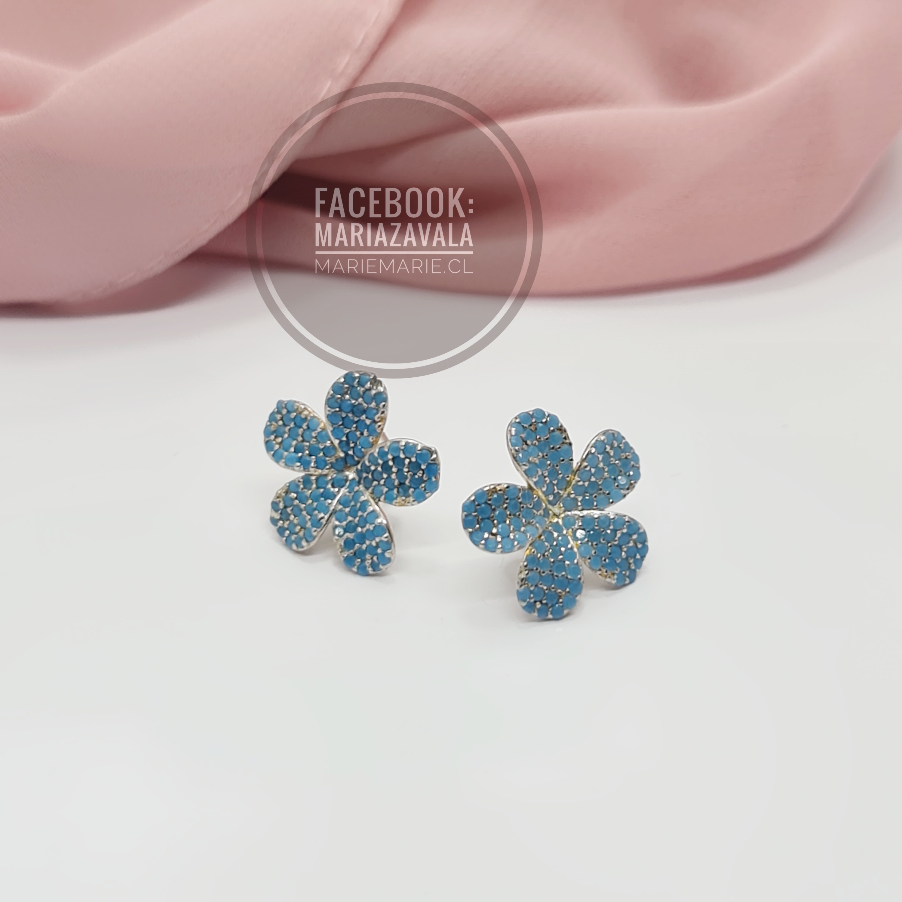 Aros Flor Turquesa