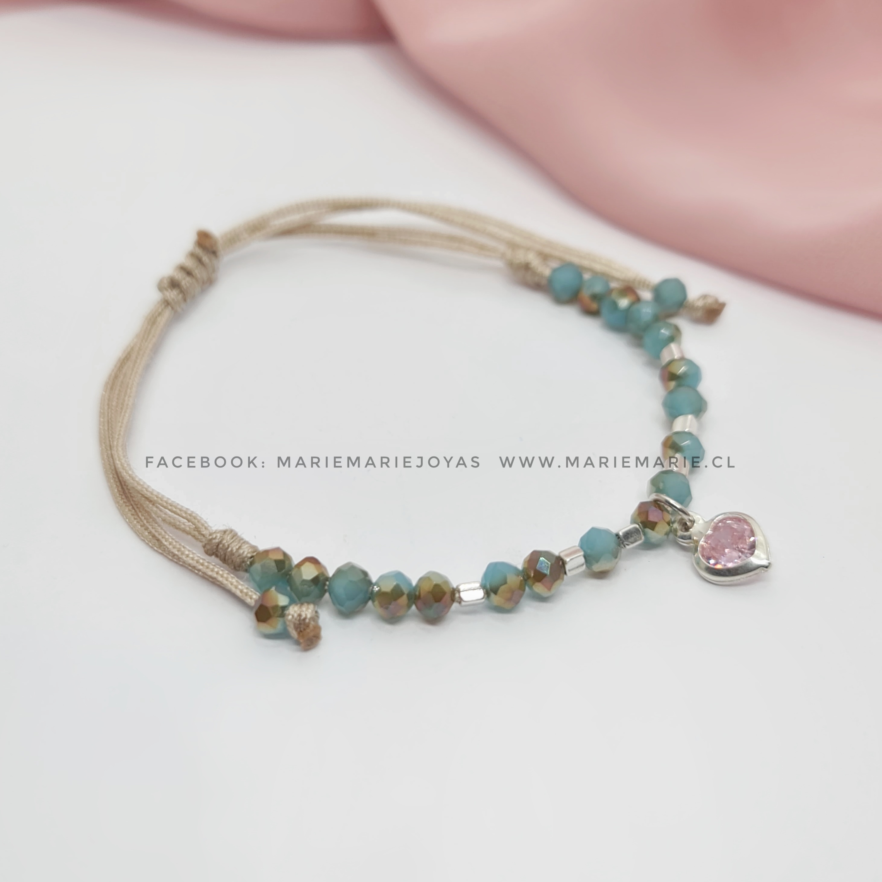 Pulsera Cielo Corazon Rosa