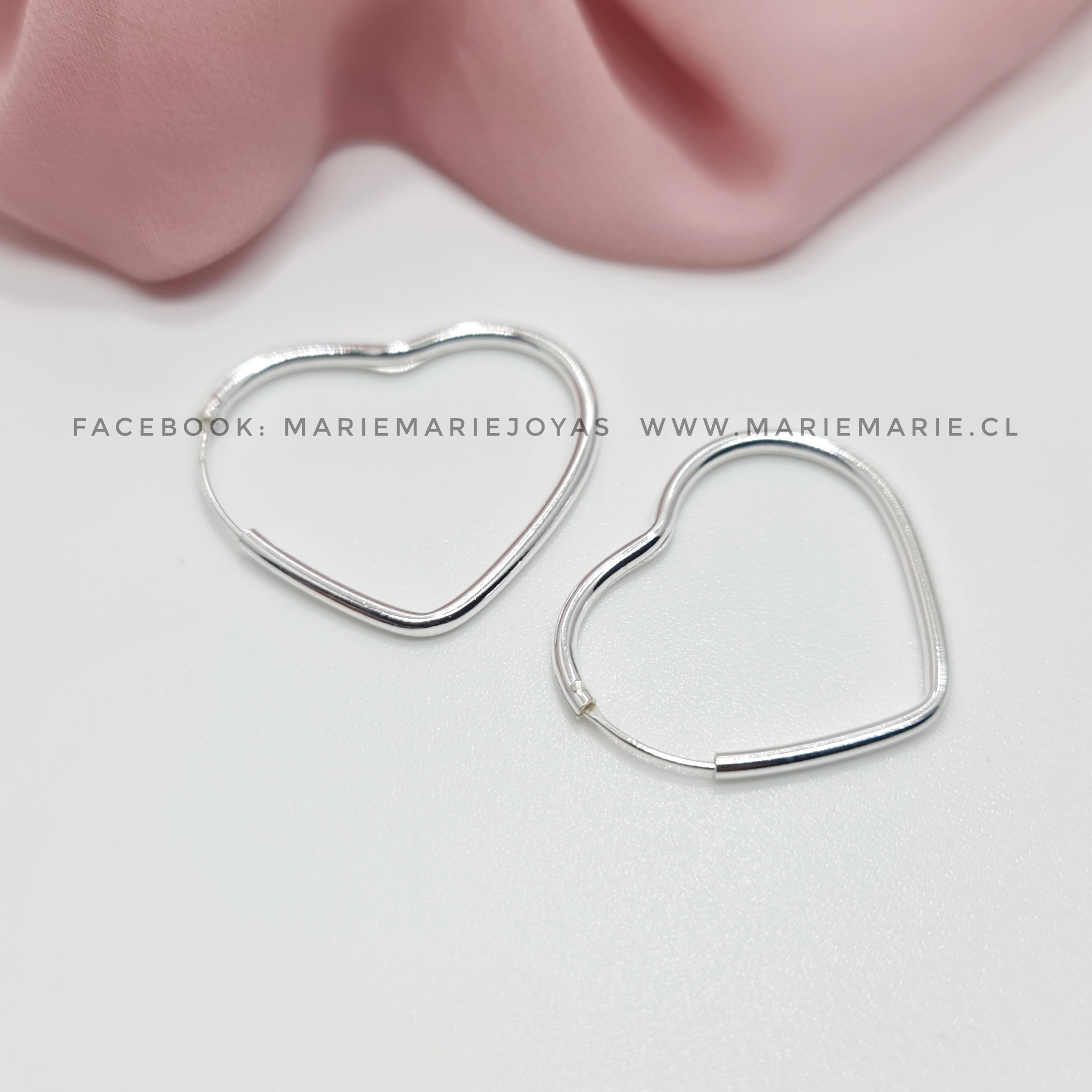 Aros Plata 925 Semi Argolla Corazon