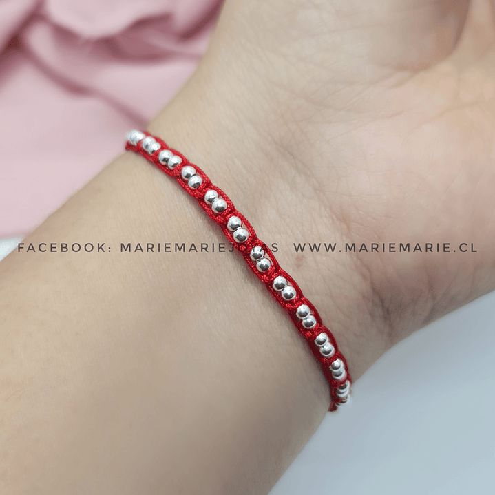 Pulsera Roja Esferas 2