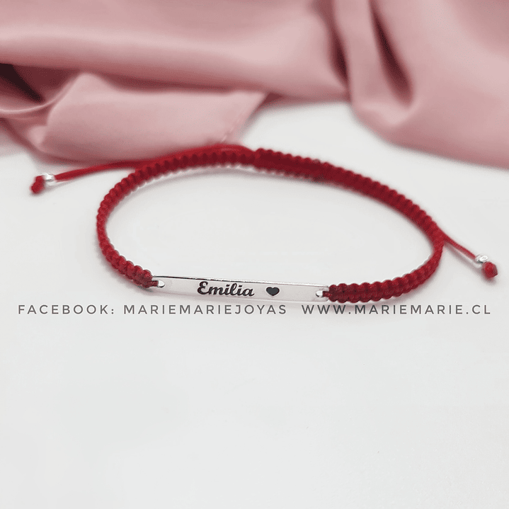 Pulsera Roja Placa 3