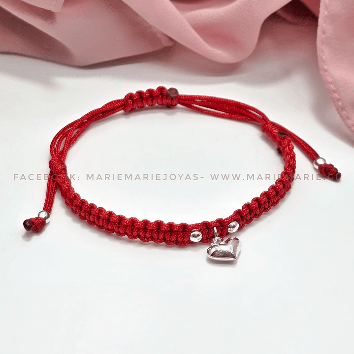 Pulsera Roja Corazón 1