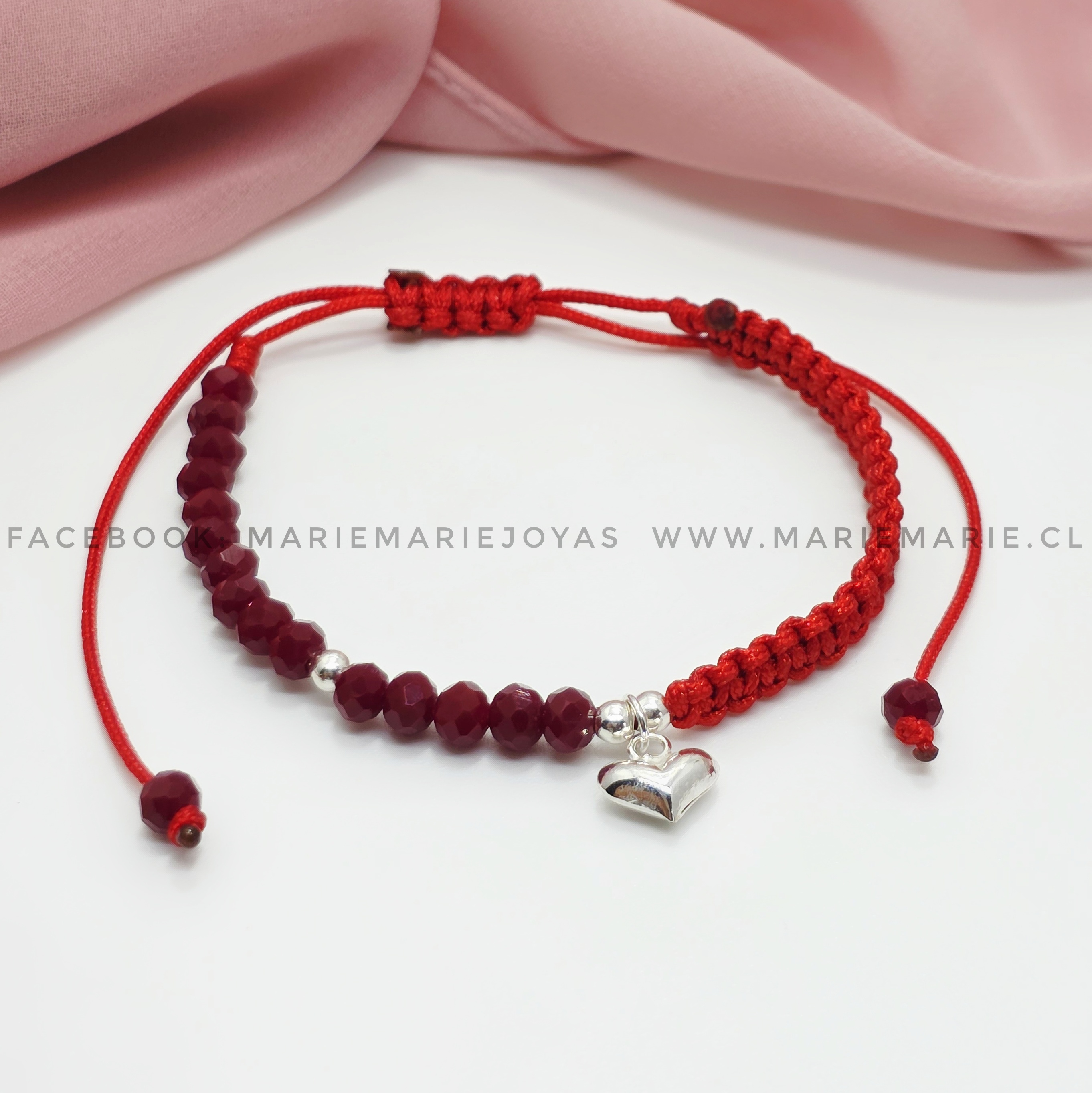 Pulsera Roja Corazón Mixta