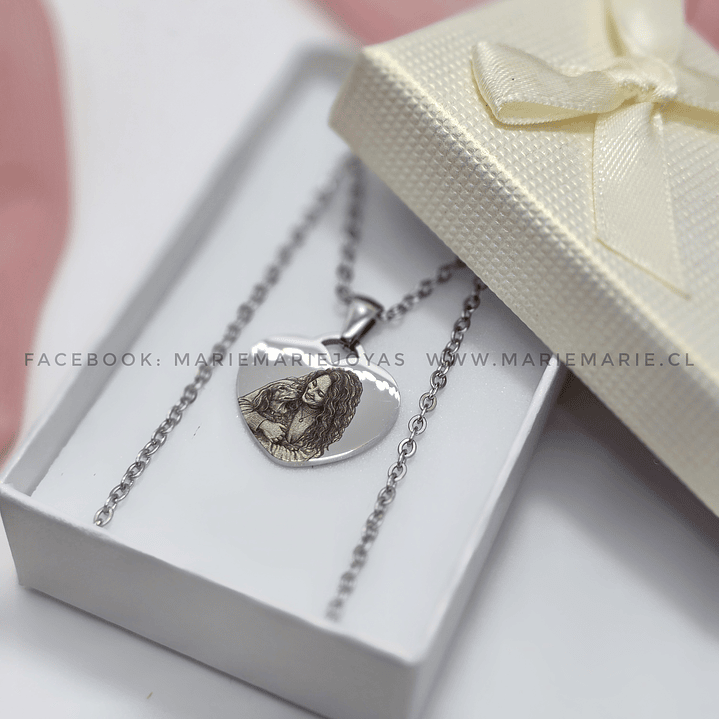 Collar Corazón Fotodibujo  1