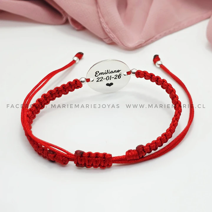 Pulsera Tejida Medalla Fotodibujo  2